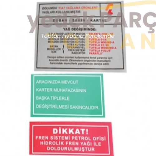 AYHAN PLASTIK MOTOR ETIKETI TAKIMI 131 DKS